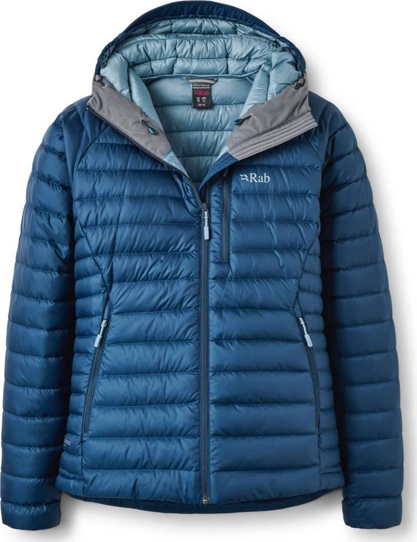 Rab Women's Microlight Alpine Jacket dame i Tempest Blue – dunjakke med hette