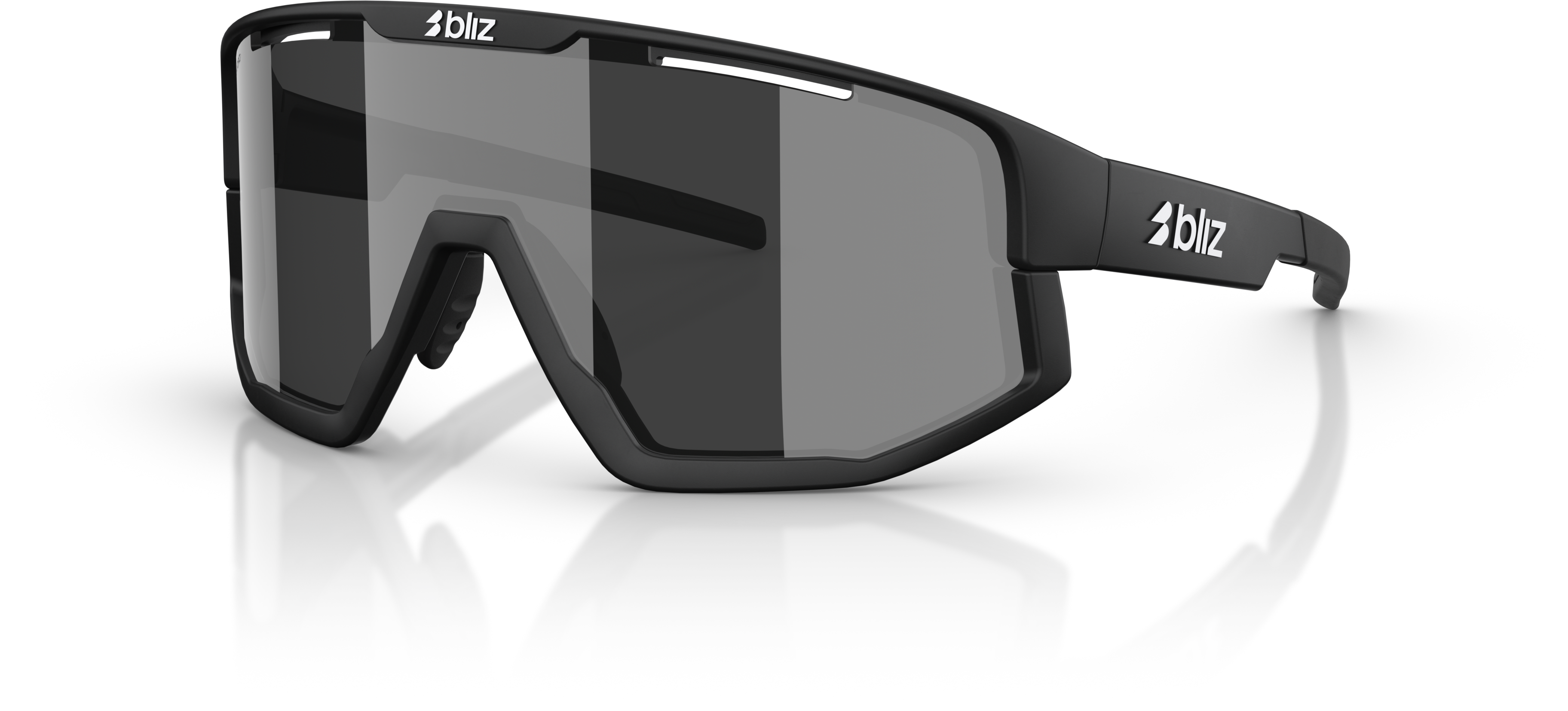 Bliz Fusion Matte Black sportssolbriller med sølvspeil
