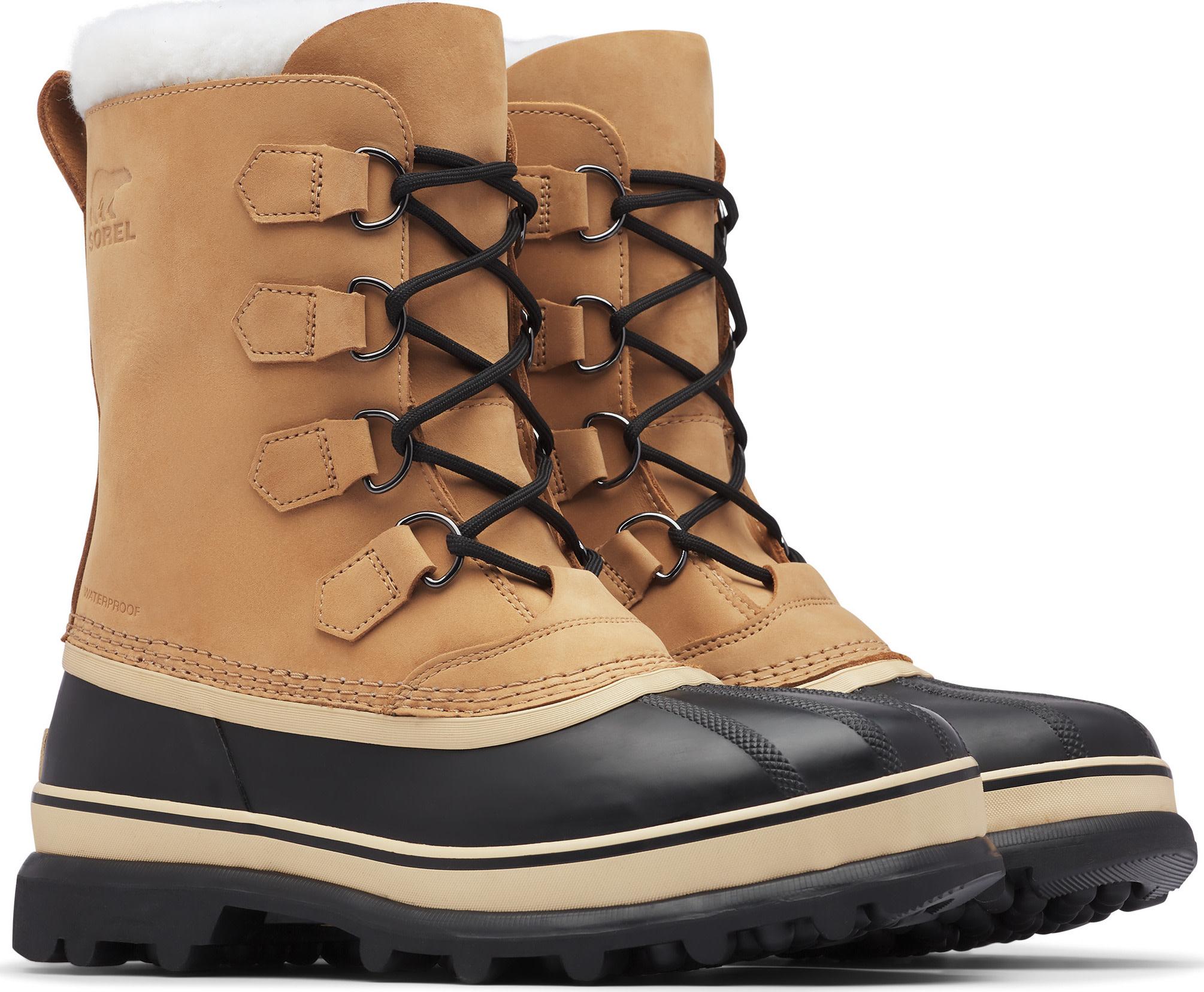Sorel Caribou vinterstøvel i buff/beige – vulkanisert gummiskall med ullfôr