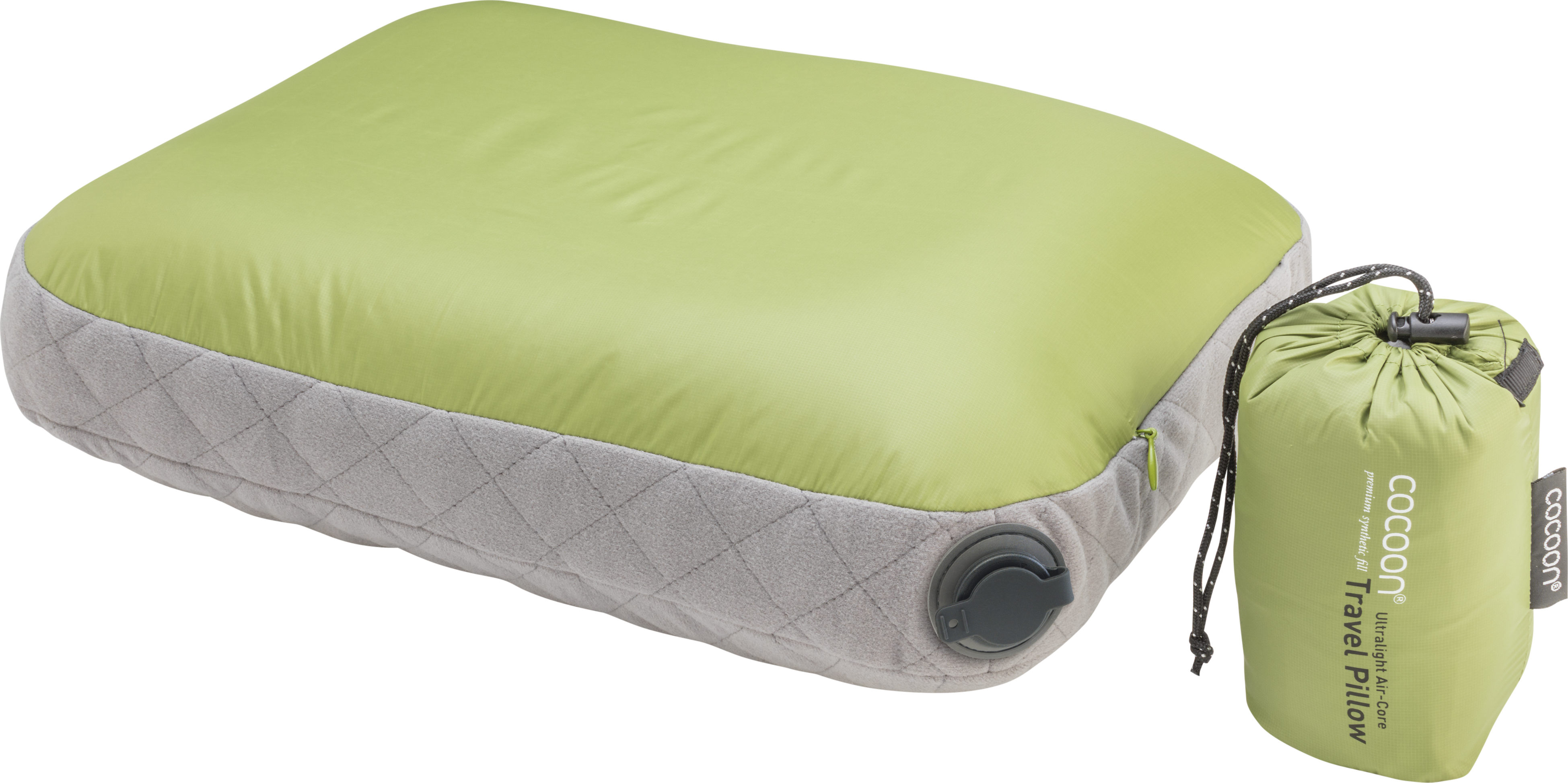 Cocoon Air-Core Pillow Ultralight Large Wasabi/Grey oppblåsbar reisepute