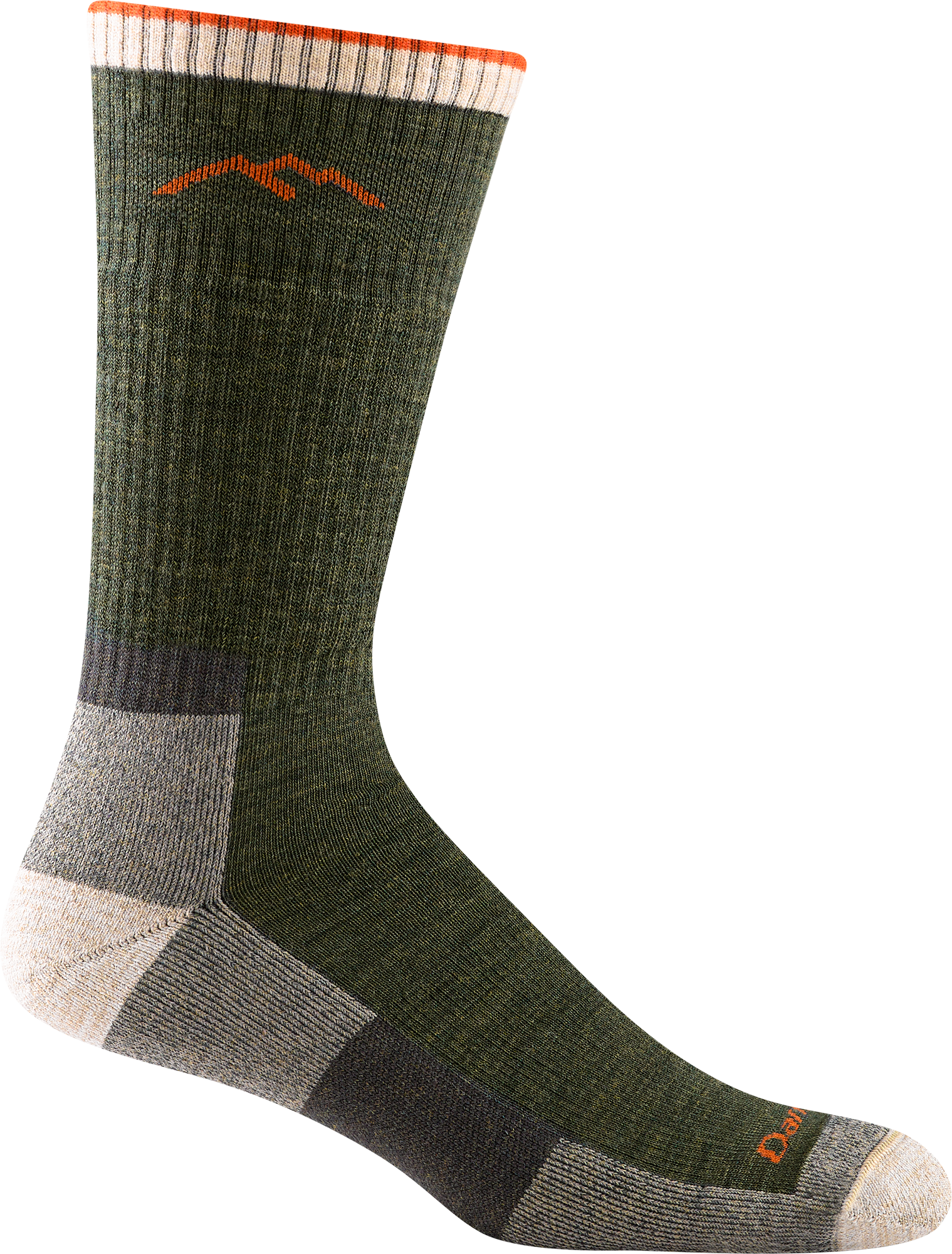 Darn Tough Men's Hiker Boot Sock i olive – Vermont-laget merinoull sokk med livstidsgaranti