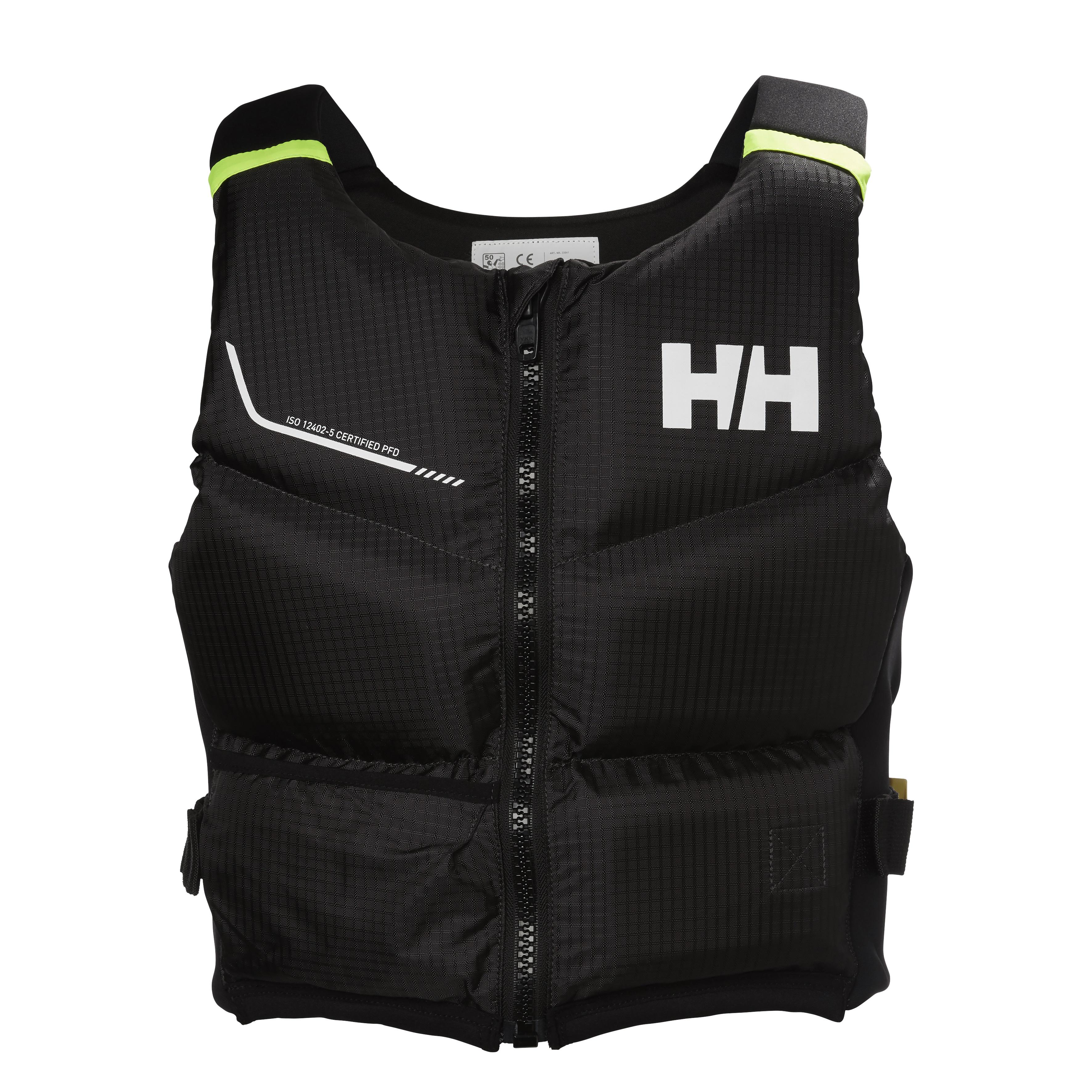 Helly Hansen Rider Stealth Zip flytevest i ebony – vannsportvest med frontglidelås for SUP