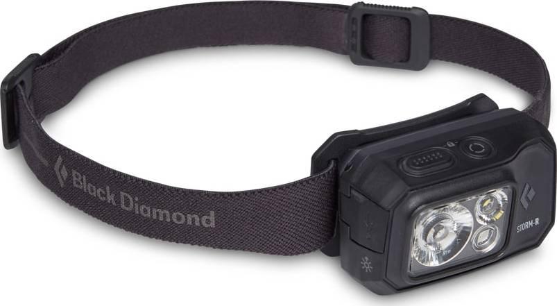 Black Diamond Storm 500-R hodelykt i svart – 500 lumen oppladbar fjelllykt