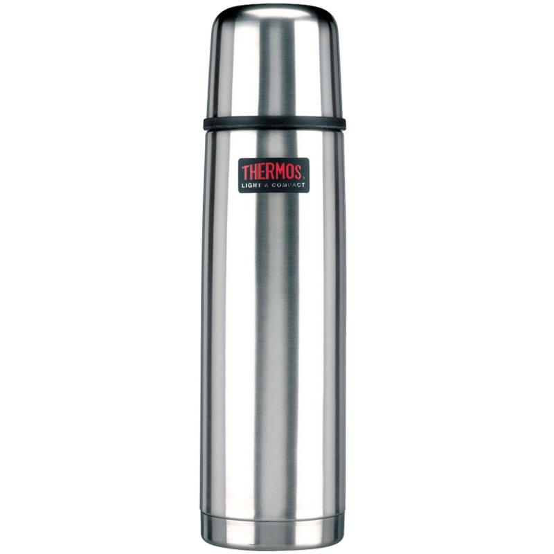 Thermos Light Compact 0,5L i rustfritt stål – turtermos med etthånds åpning