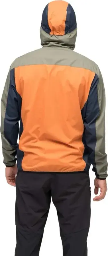 Bergans Vaagaa Windbreaker Jacket herre i oransje, grønn og marineblå