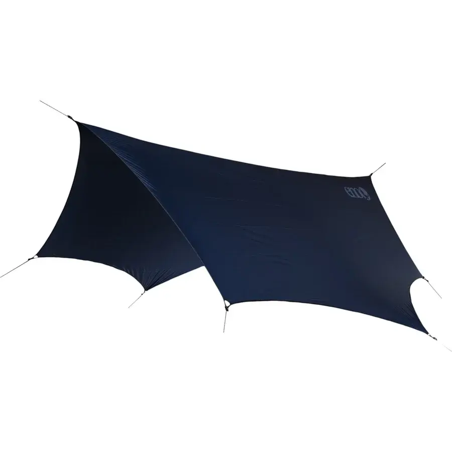 ENO DryFly Rain Tarp i marineblått – lett hengekøyetarp i ripstop-nylon