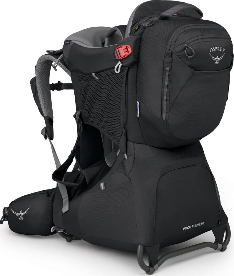 Osprey Poco Premium bæremeis i svart – topputstyrt barnebæremeis med UPF 50-solskjerm og 36 liters kapasitet